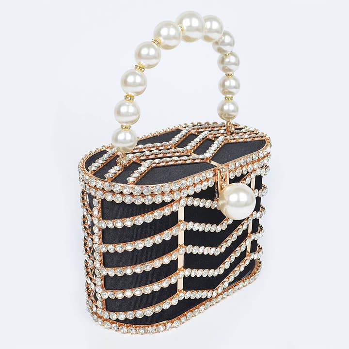 Pochette in metallo con strass per la vendita all'ingrosso da parte di 3AM BY H&D ACCESSORIES