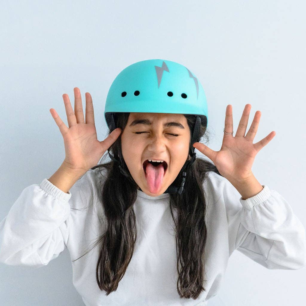 Sawako: The Stylish Helmets – wholesale Bike/scooter – Kids – Kids Lightning Bolt: Turquoise6