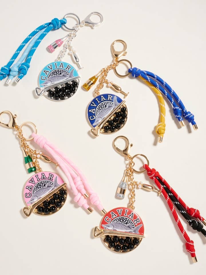 7 Inch Caviar Champagne Cord Keychain Bag Charm for wholesale by Designature New York