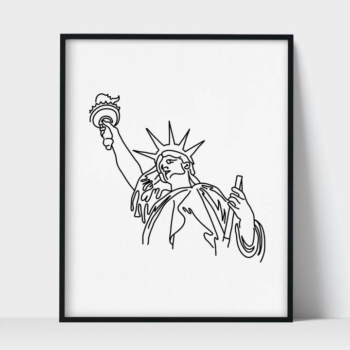 Landmark New York City Statue of Liberty Unframed Art Print for wholesale by Scenic Route Shop