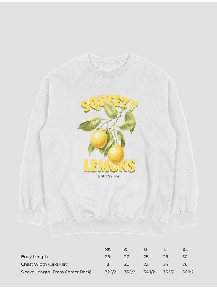 PINK NABI - Wholesale Graphic Sweatshirt - Women's - Graphic sweatshirt - Squeezy Lemons and sunny days4
