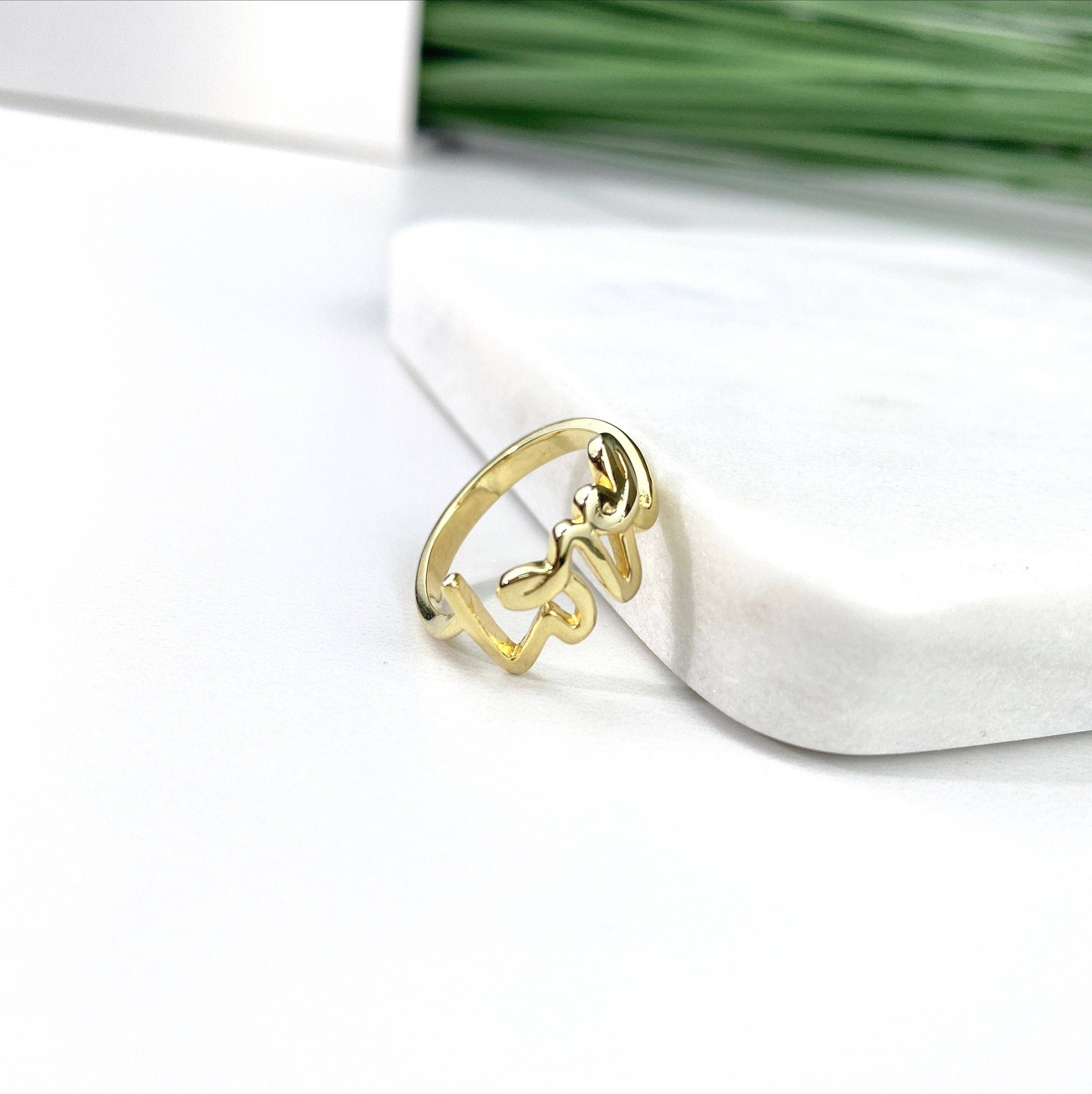 Luxus Accessories - Wholesale Band/Stacked Ring - 18k Gold Filled Love Word Design Ring2