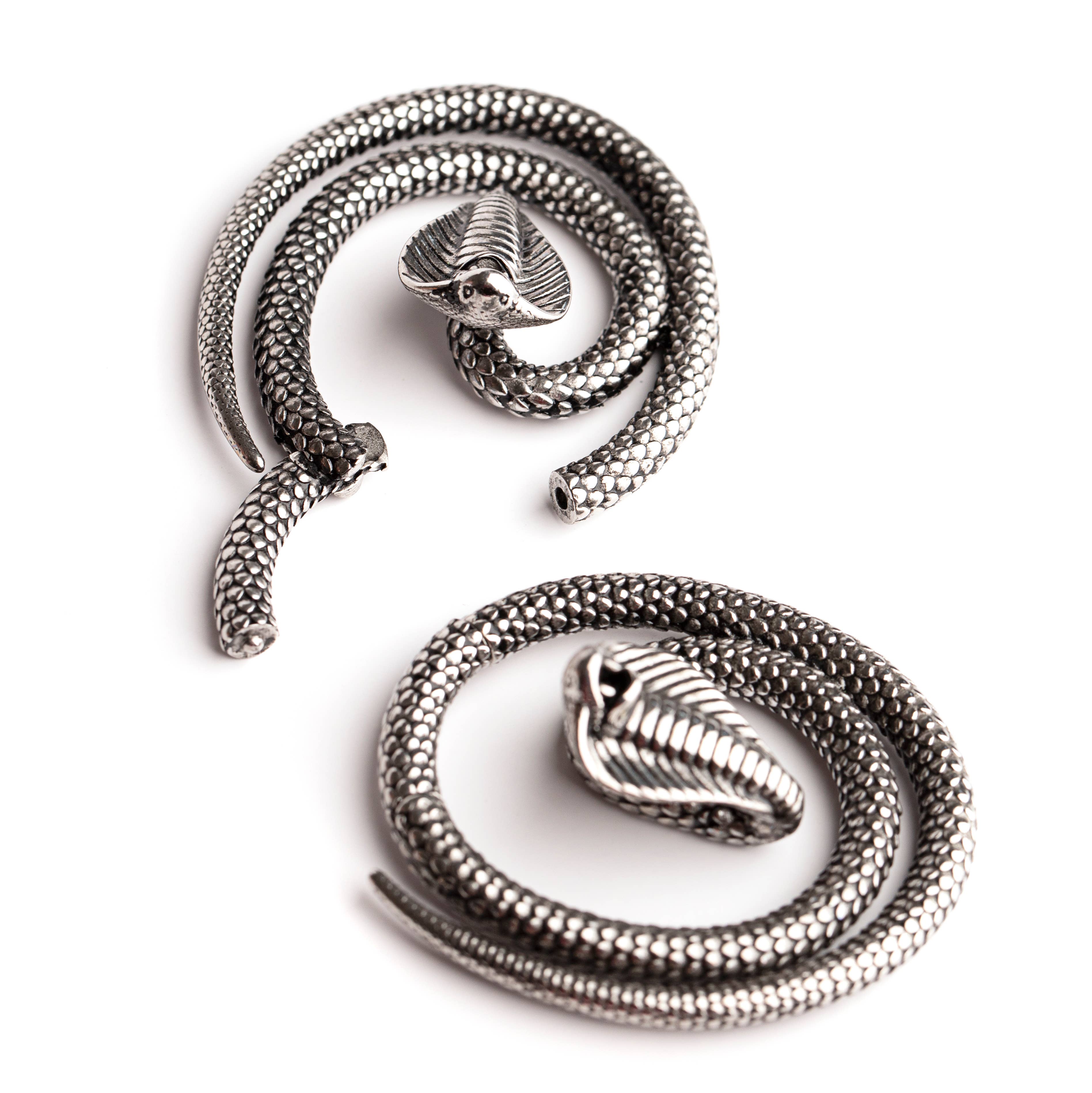 Eros Plugs - Wholesale Single Earring - Silver or Gold Snake Ear weights / Hangers / Gauges6