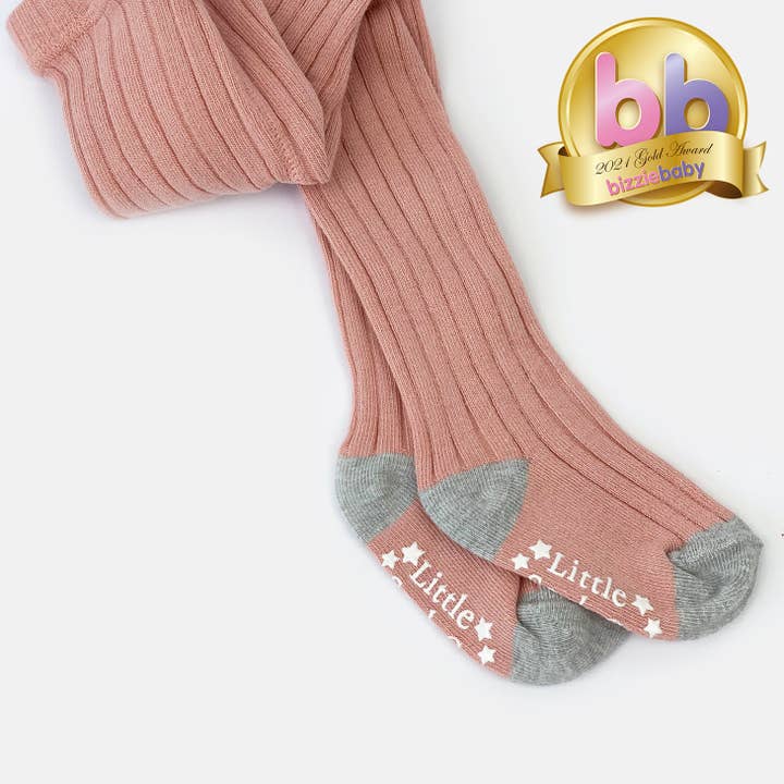 The Little Sock Company - Wholesale Panty's - Kinderen - Antislip superzachte geribbelde panty voor baby's en peuters in schelproze