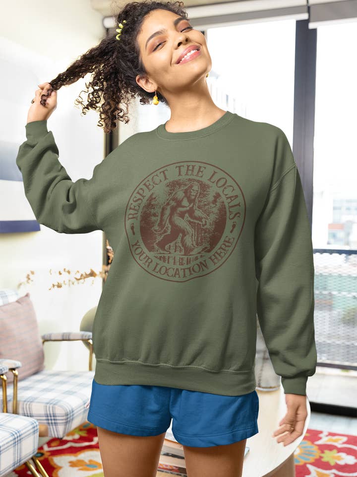Squatchin’ Country - Wholesale T-Shirt (Graphic) - Unisex - “Respect the Locals” Bigfoot T-Shirt or Sweatshirt – Custom 6