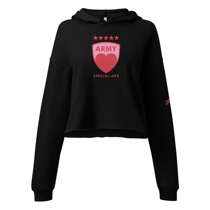 Army of Love Special Ops Crop Hoodie for wholesale by Jolly & Goode