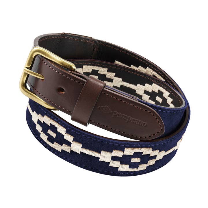 cintura pampeano in camoscio cucita a mano - confianza navy per la vendita all'ingrosso da parte di pampeano