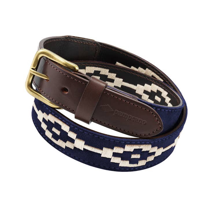 pampeano – Großhandel Gürtel – Unisex – pampeano handgenähter Wildledergürtel - confianza navy