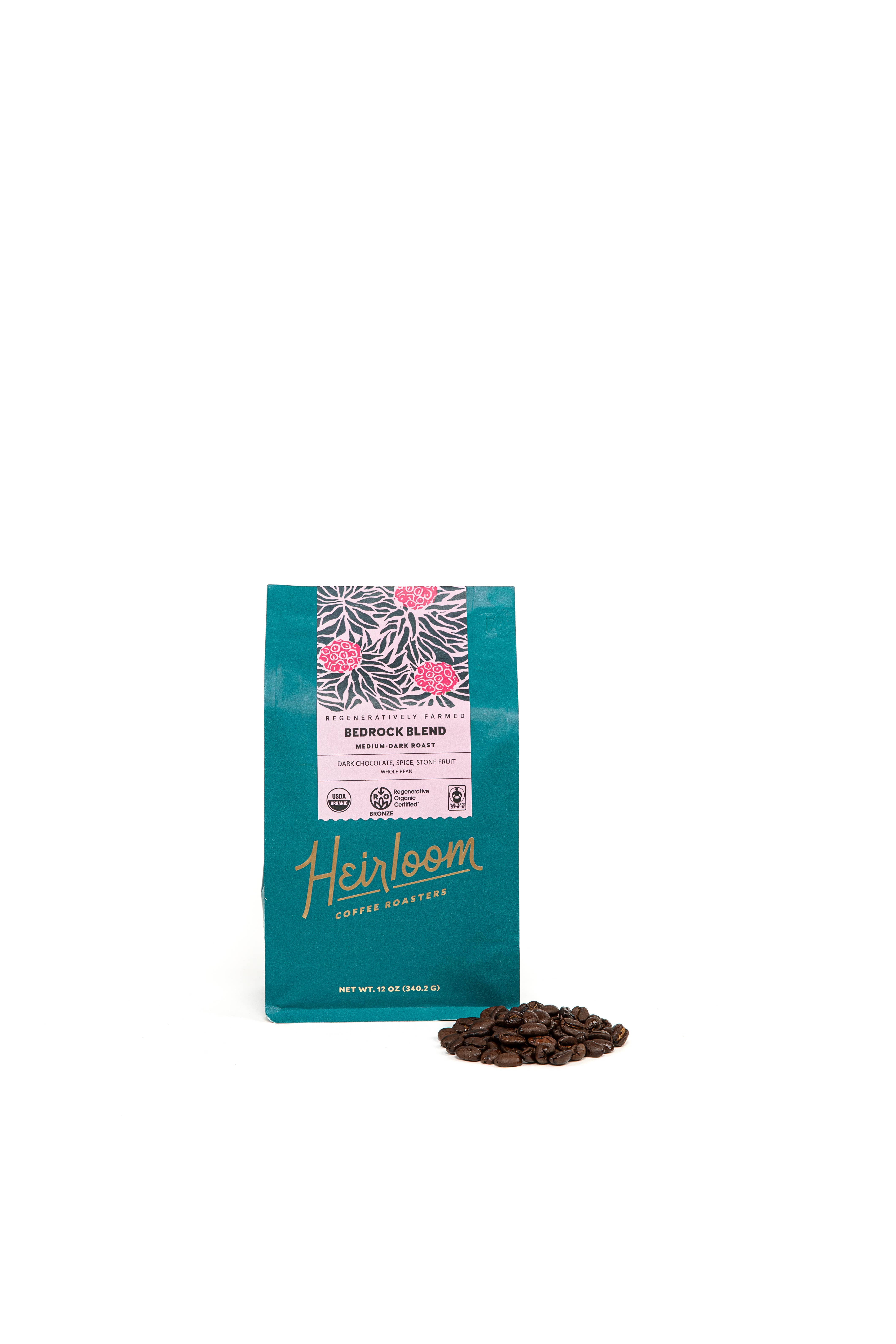Heirloom Coffee Roasters - Vente Grains de café - Café régénérateur certifié Bedrock Blend ROC™3