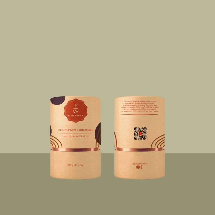 Flint & Wick - Wholesale Jar/filled candle - BLACK PLUM + RHUBARB