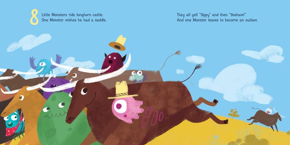 Familius, LLC - Wholesale Preschool Book (3-5) - 10 Little Monsters Visit Texas3