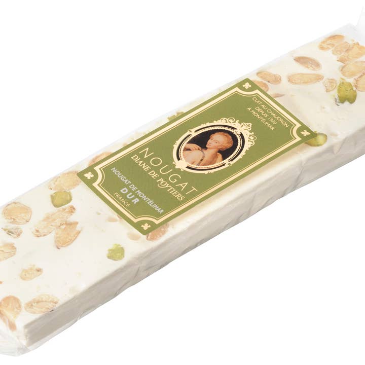Nougat Diane De Poytiers – Großhandel Nougat – Montélimar Nougat DUR 100 g Riegel ausgestellt