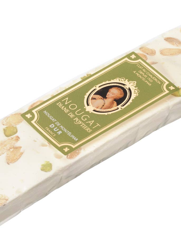 Montélimar zachte nougatreep DUR 100 g op display voor wholesale door Nougat Diane De Poytiers