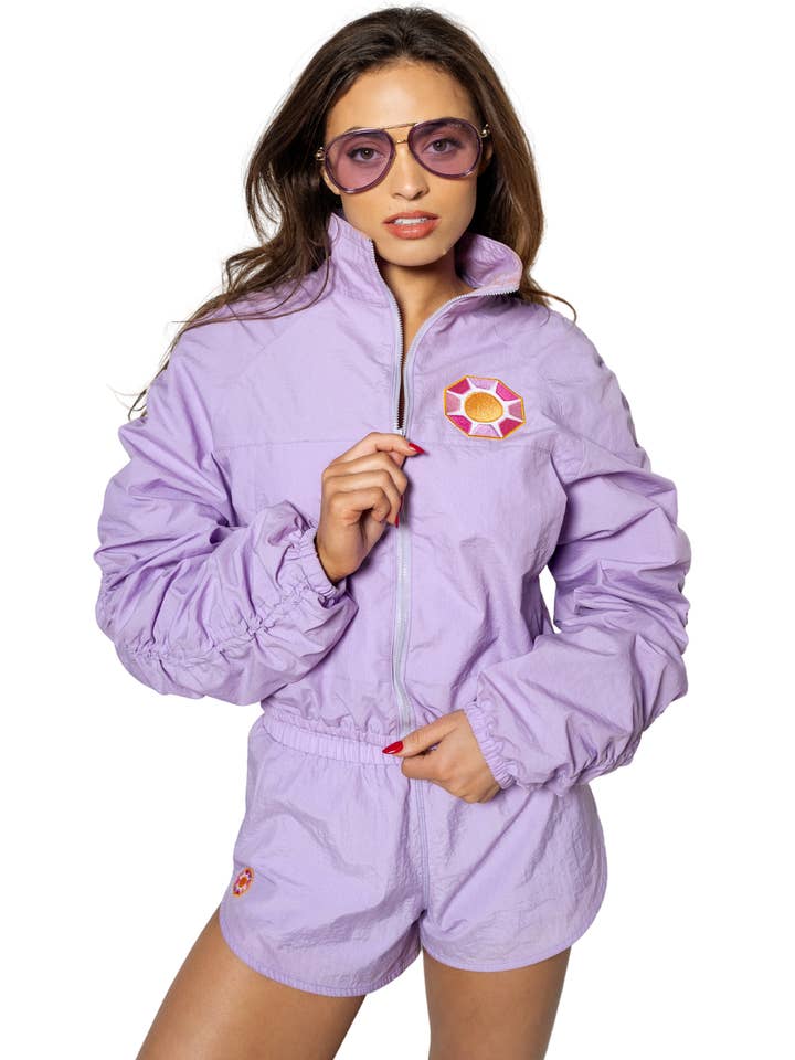 Solitaire Sun Track Jacket, Purple for wholesale by Sunshine Society