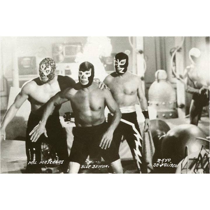 Found Image Press - Wholesale Postcard - Postcard MX-132 Mexican Wrestlers
