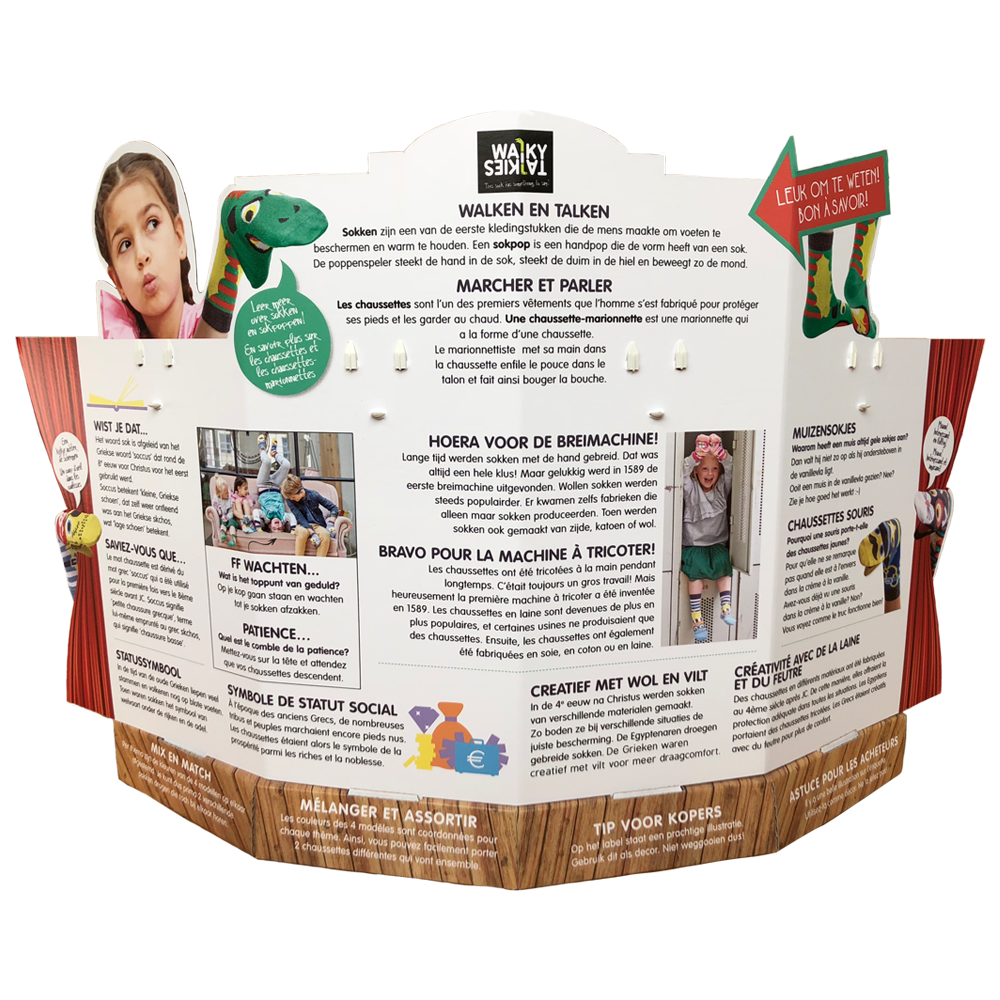 WALKYTALKIES - Wholesale Speelgoedset - Kinderen - Medieval Time thema pakket met 48 paar WALKYTALKIES sokken en gratis kartonnen toonbankdisplay1