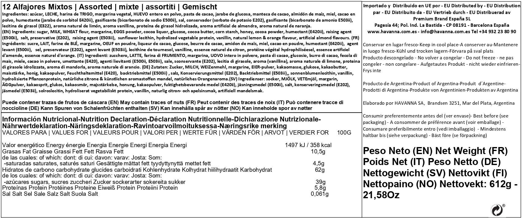 Premium Brand – wholesale Biscuit – Havanna | Mixed Alfajores | 12 units | 612 grams4
