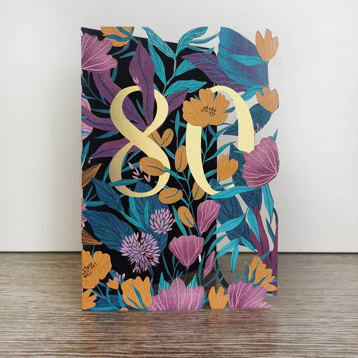 Carte originale découpée au laser - 80 ans pour la vente par Alljoy Design