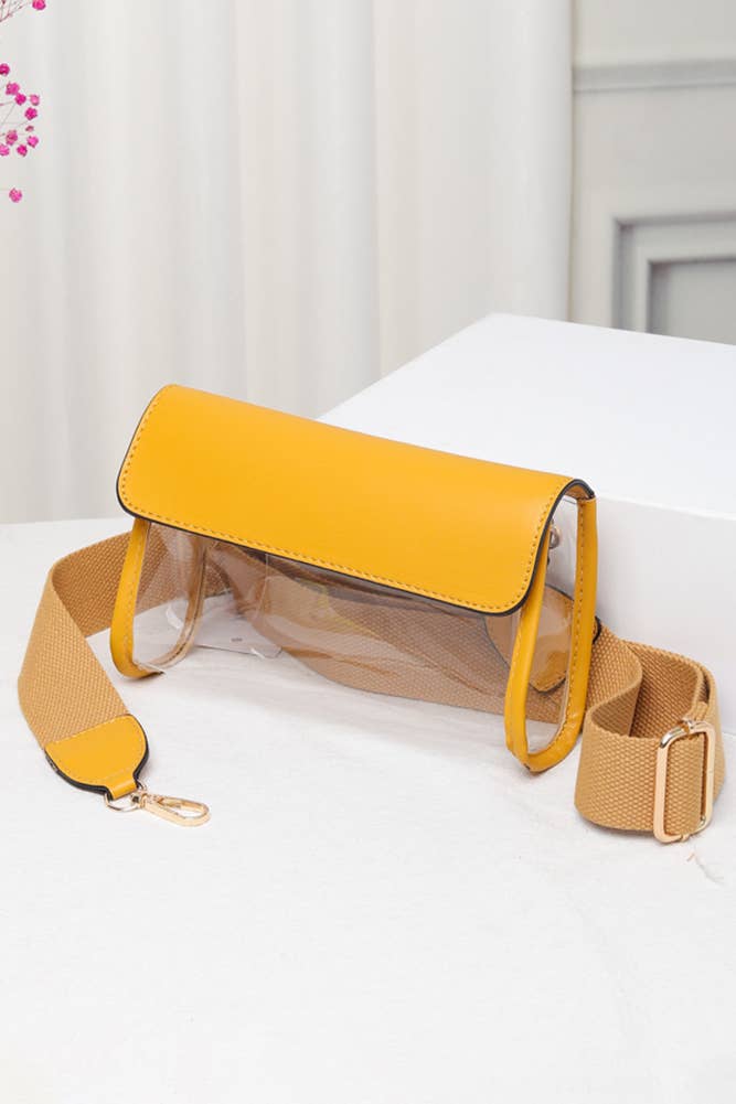 Hana - Wholesale Crossbody Bag - Women's - Solid Trim Clear Stadium Crossbody Bag4