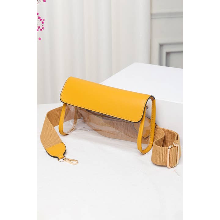 Hana - Wholesale Crossbody Bag - Women's - Solid Trim Clear Stadium Crossbody Bag4