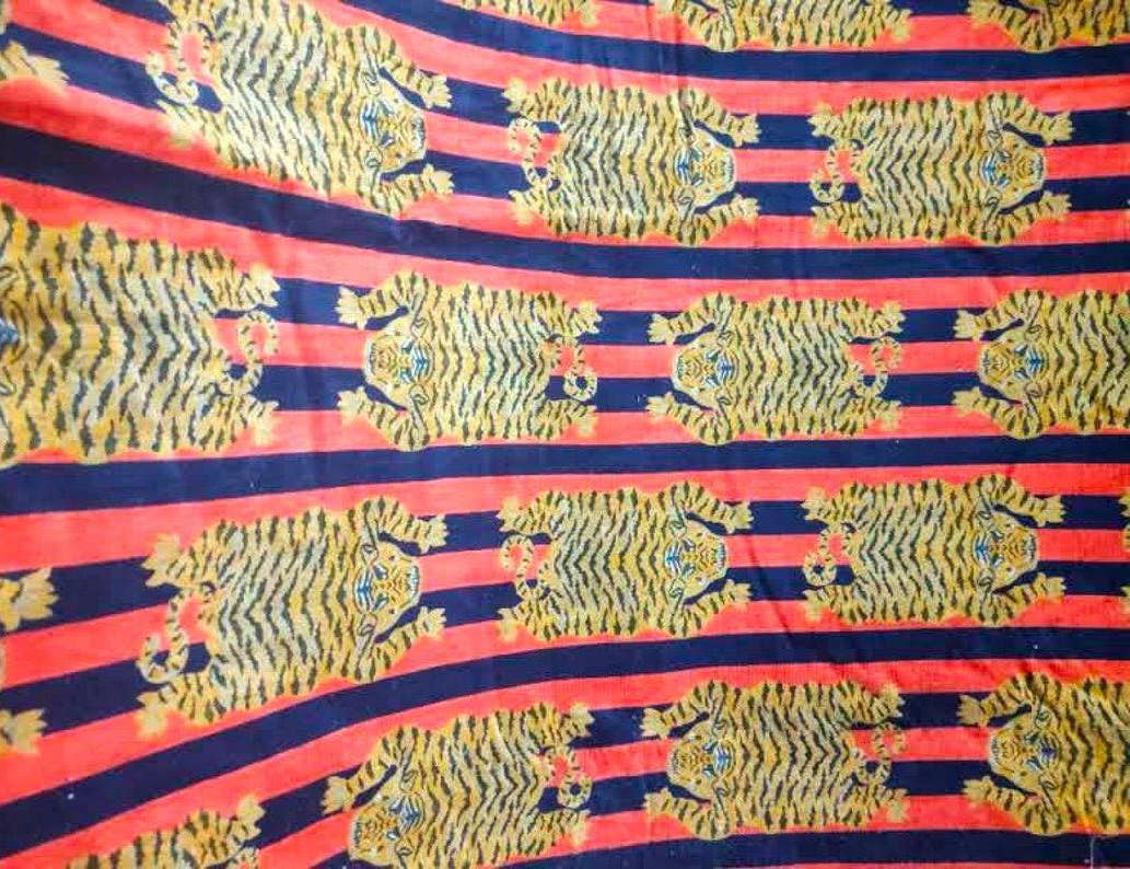 bhavnas boutique - Wholesale Textielverf - Fluweelstof Fluwelen Tibetaanse tijger Indiase stof per tuin2