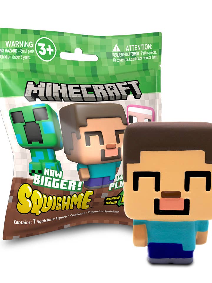 Minecraft 3.5" Bigger SquishMe Scented Figures in Display for wholesale by License 2 Play Toys