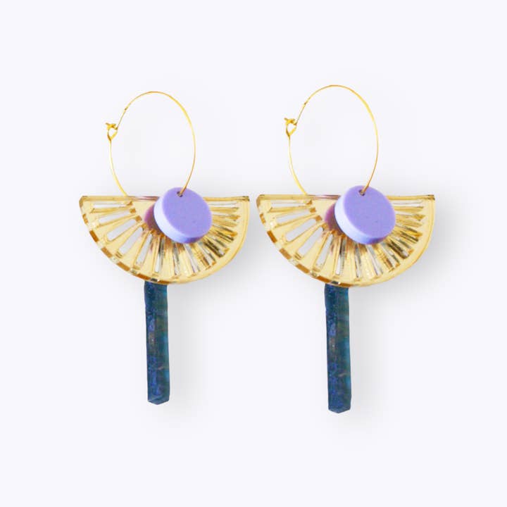 All Things We Like - Wholesale Dangle Earrings - Recycled plastic ArtDeco earrings dark