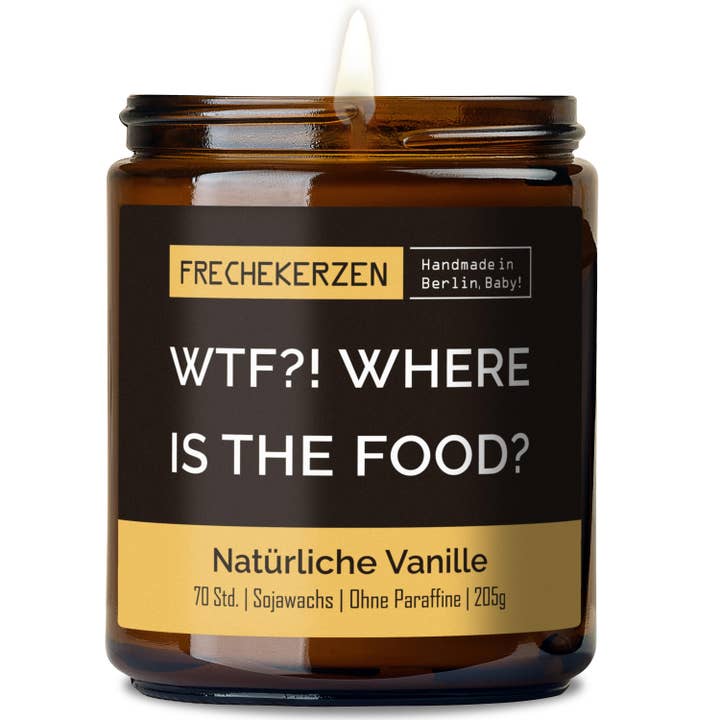 mysoy® Duftkerzen-Manufaktur - Wholesale Jar/Filled Candle - Candle with saying | wtf?! where is the food? | Gift soy14