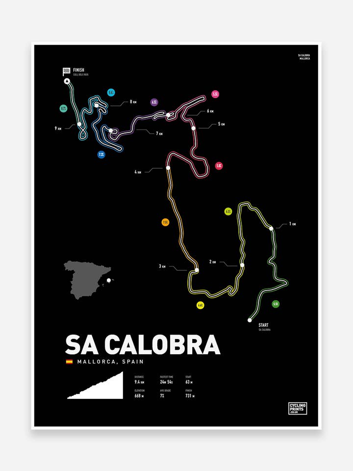 Sa Calobra | Art Print for wholesale by Trailmaps.com