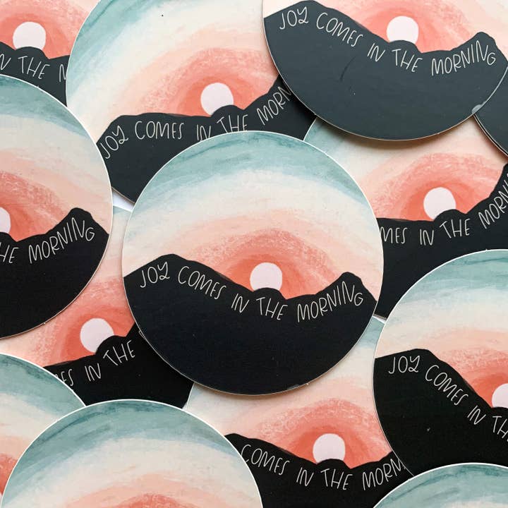 Glädje kommer på morgonen klistermärke för wholesale av chrpaperie