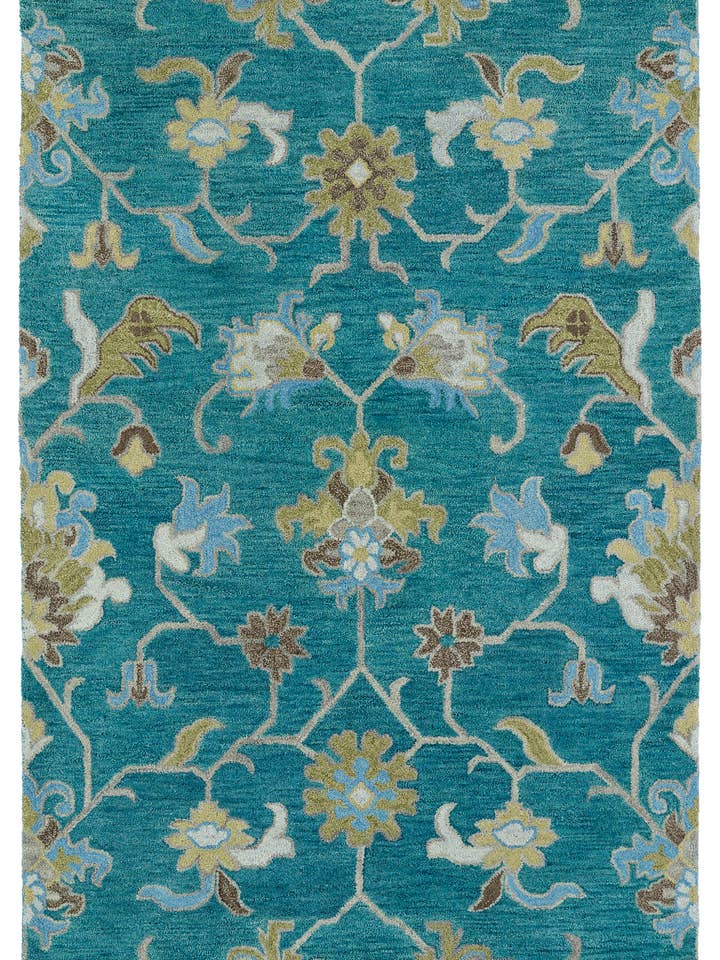 Helena Collection Turquoise 2'6" x 12' Runner Runner for wholesale by contempo fashion