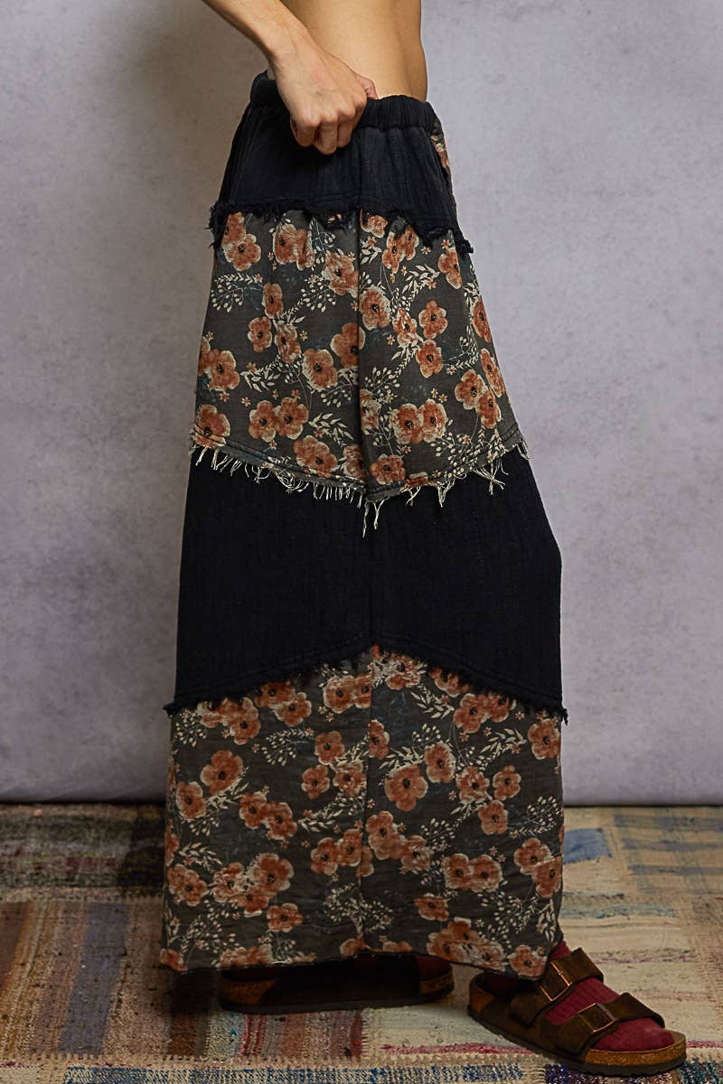 Pol Clothing - Wholesale Pants - Women's - Double gauze frayed edge detail woven pants1