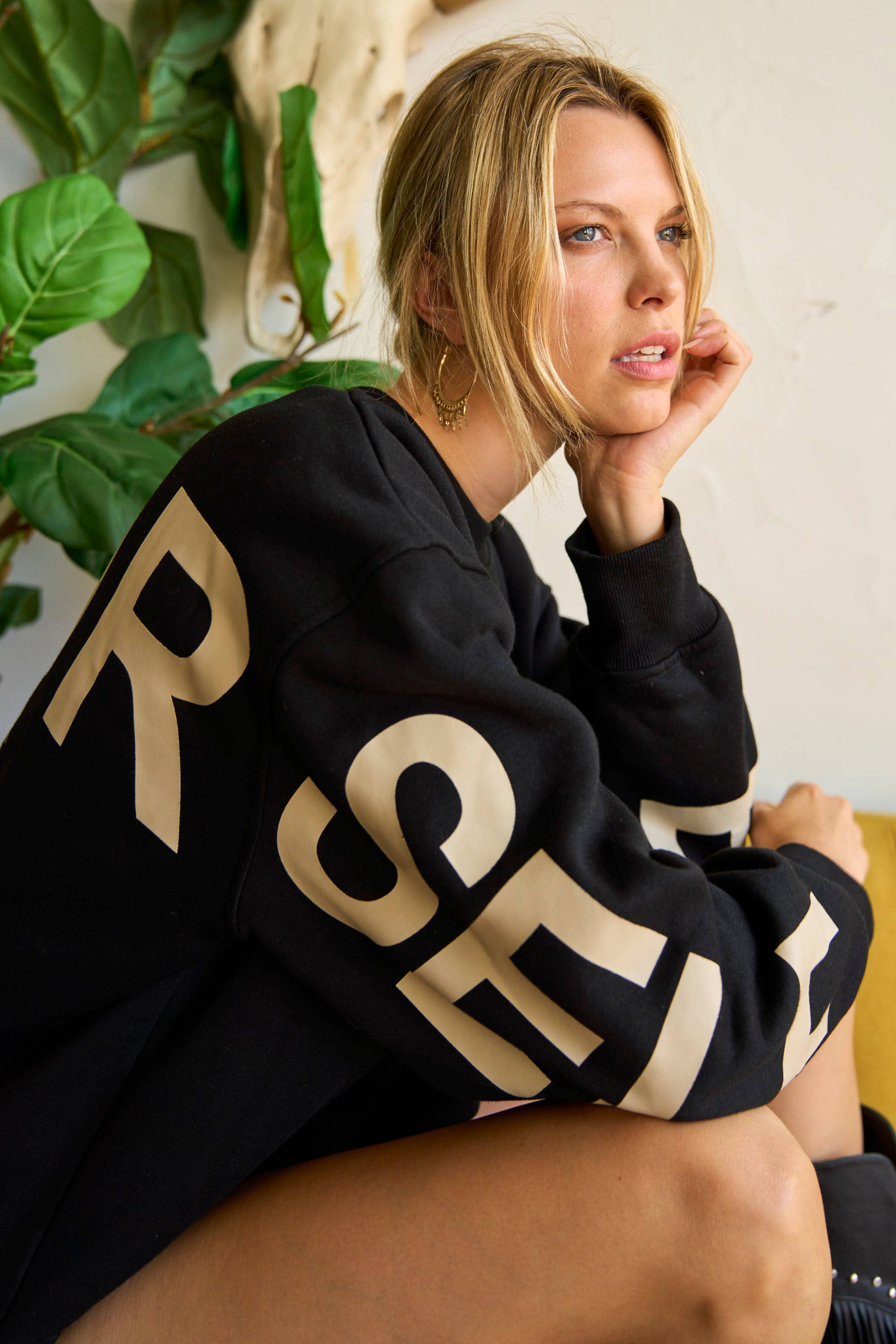 JADE BY JANE - Wholesale Graphic Sweatshirt - Women's - Be Yourself Love Yourself Printed Oversized Sweatshirt19