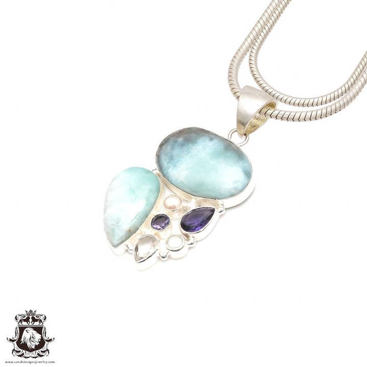 Larimar hanger en ketting P9250 voor wholesale door SARAH DESIGNS JEWELRY