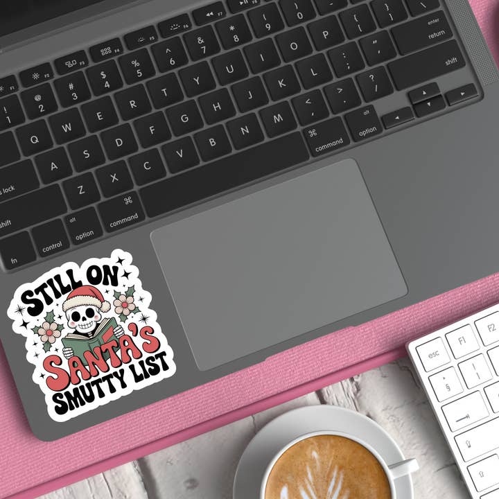 Auburn Row Design - Wholesale Sticker - Still On Santa's Smutty List Christmas Die Cut Sticker 4