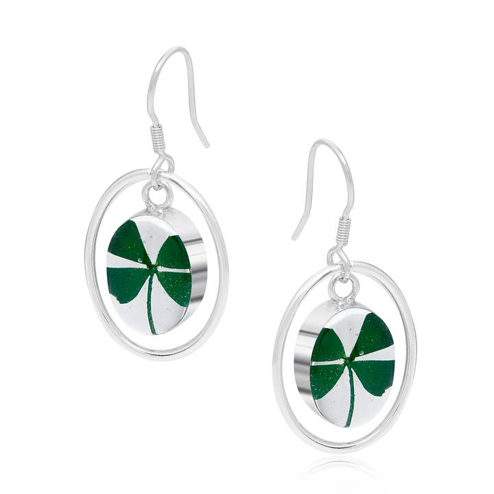 Silverörhängen - Klöver - Med Silveroval Omgivning. för wholesale av Shrieking Violet