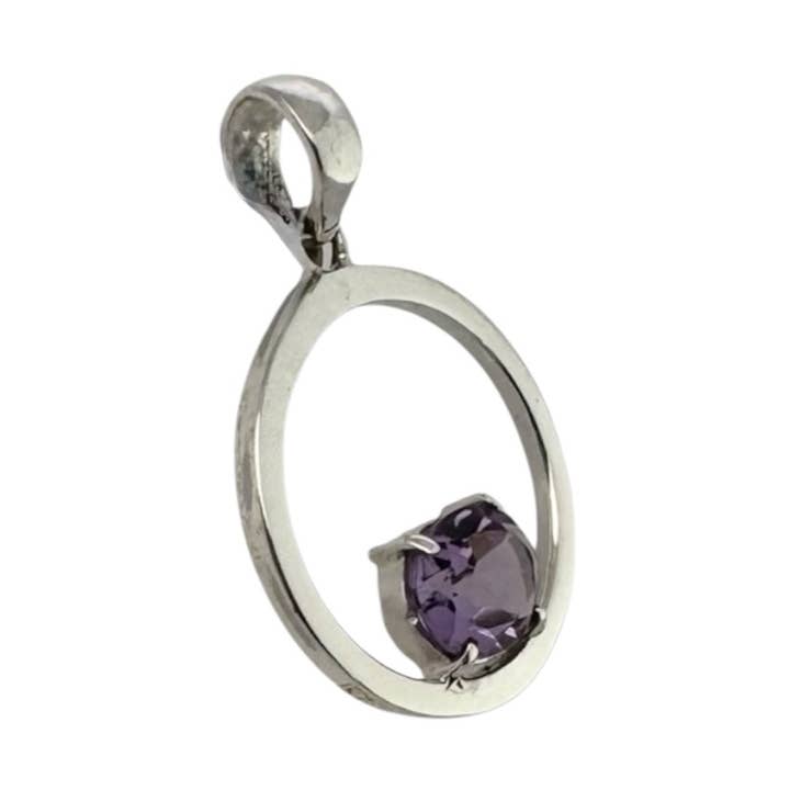 Sterlingsølv ametyst loop vedhæng for engroshandel hos Balaam Design