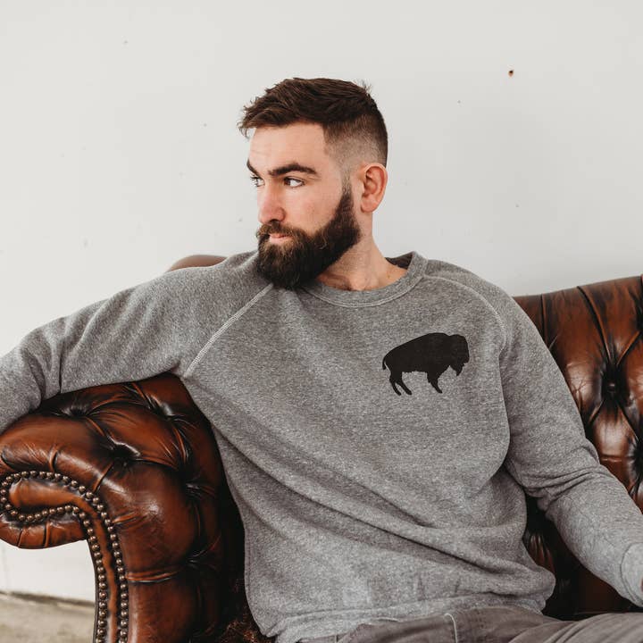 Moletom Triblend Buffalove Buffalo Bison por atacado de Wild Roamer