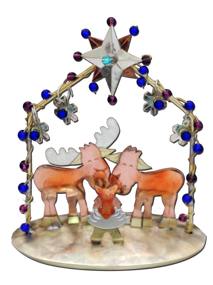 Dessus de table Moose Family Nativity pour la vente par Pilgrim Imports