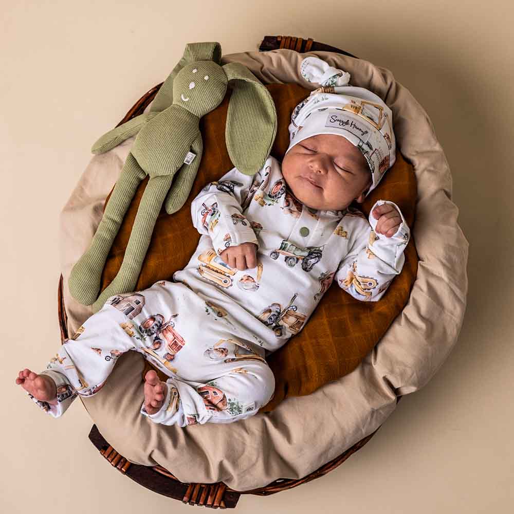 Snuggle Hunny – wholesale Byxdress - Baby – Grävmaskiner & Traktorer Ekologisk Growsuit6