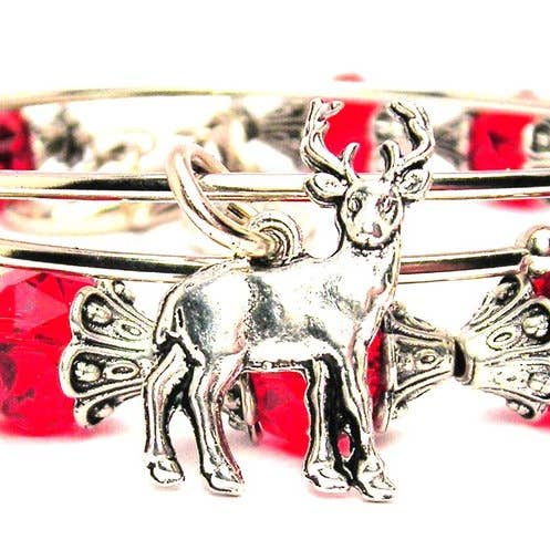 Chubby Chico Charms – wholesale Smycken – Förtjusande Deer Bangle Expandable Armband 2 st set jakt
