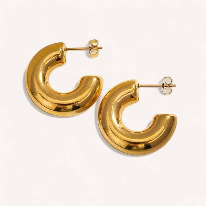 Daisy Hoop Earrings | Gold Plated for wholesale by Luxe and Co