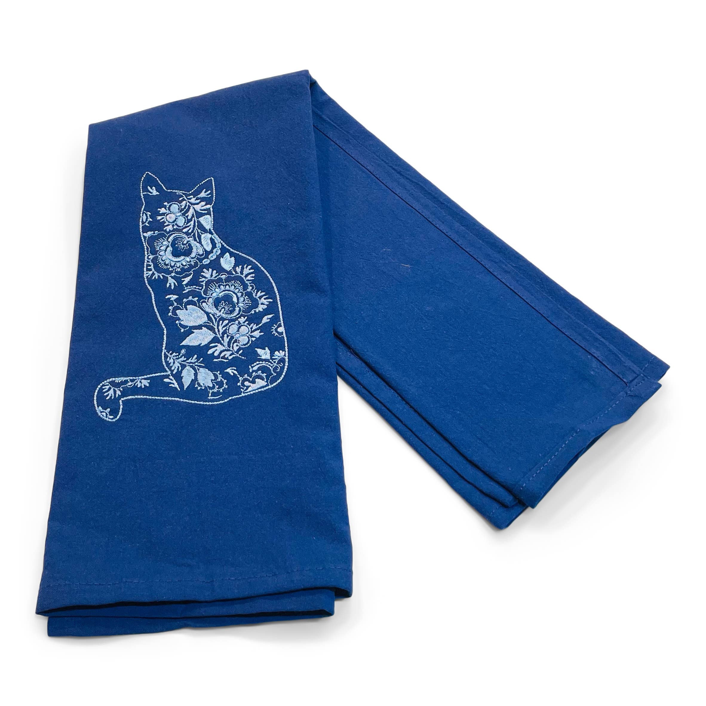 Vibrantly Blue - Wholesale Tea Towel - Towel - Chinoiserie Cat1