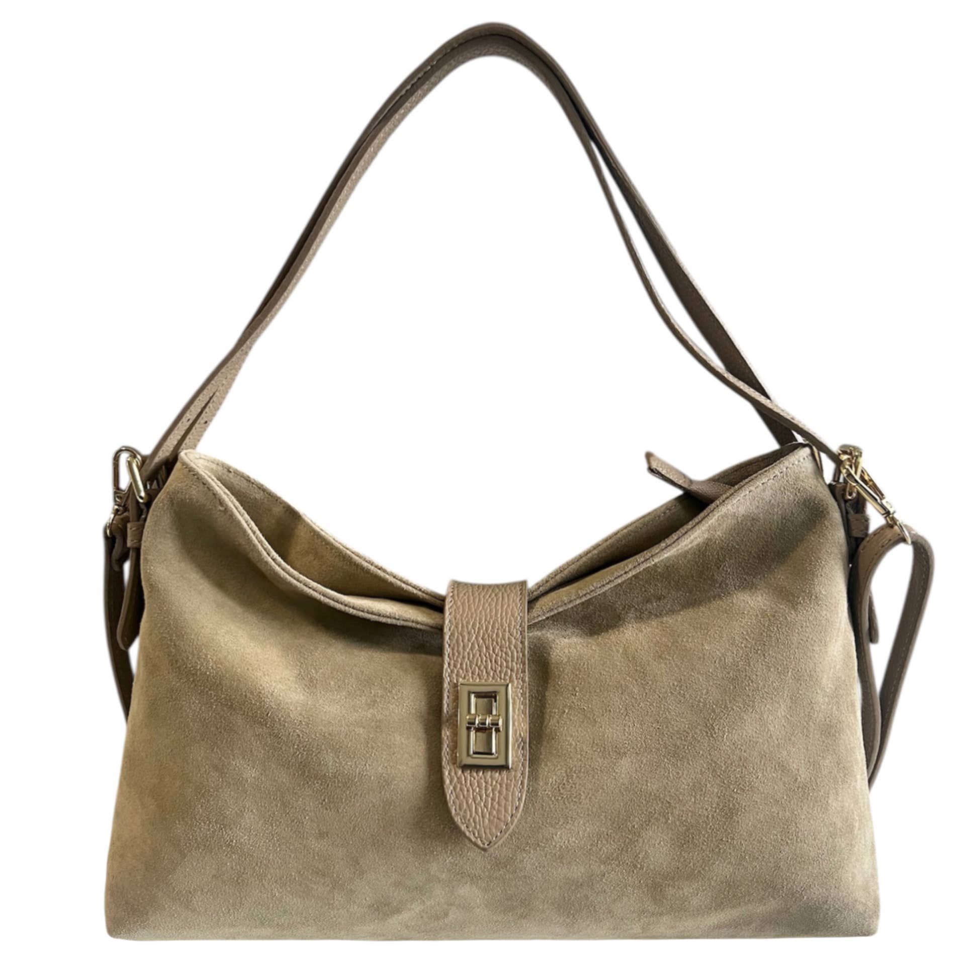 MODARNO - Venta al por mayor Bolso con correa - Mujer - Modarno Bolso bandolera de auténtica piel de ante 35x11x24 cm8