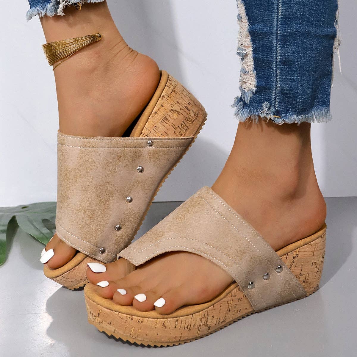Beyond Apparel - Wholesale Sandals - Women's - PU Leather Wedge Sandals1