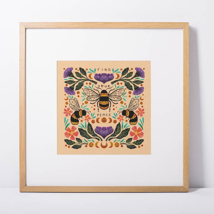 Find Your Peace 4x4 Art Print for wholesale by Kristin Heldt Art