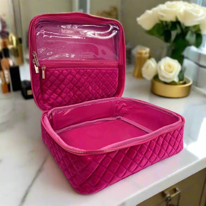 PurseN (new) - Wholesale Makeup/Cosmetic Bag - Mini Diva Makeup Case - Fuchsia Velvet4