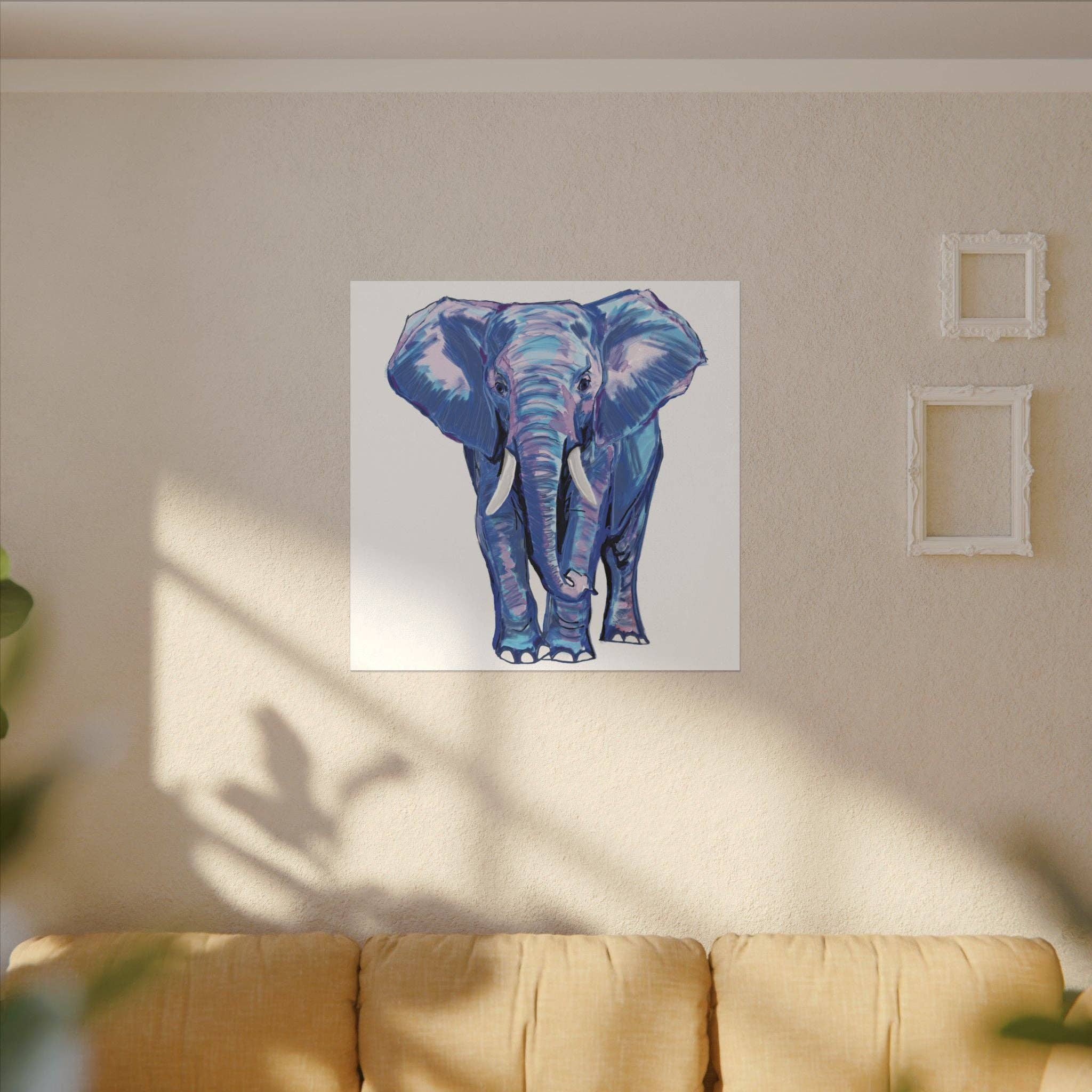 Blue Cava - Wholesale Art Print - Blue and Pink Elephant Canvas Art - Colorful Elephant Wall Décor64