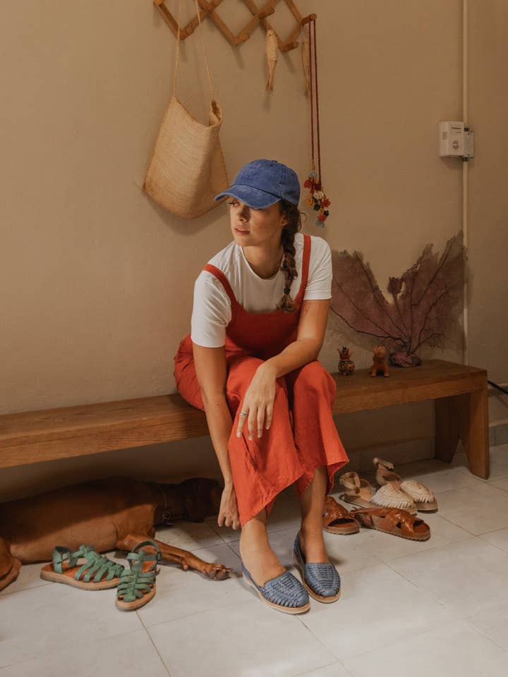 Mexas EU - Wholesale Muiltjes - Dames - AÑIL - Blauwe leren huaraches5