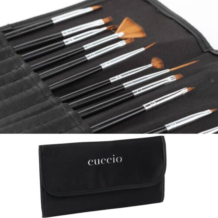 Cuccio - Wholesale Nailcare Set - 1/2 OFF! 20 pc. ASSORTED NAIL BRUSH with CASE, Brush Kit Set